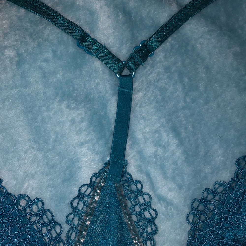 Victoria secret lace bralette bra teal romantic lingerie intimates - Picture 3 of 8